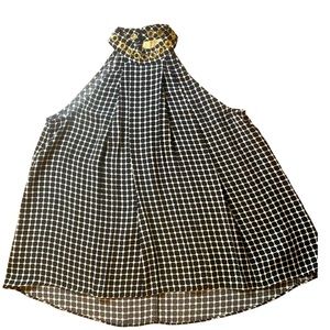 MICHAEL KORS NWOT Black White Sleeveless w/Gold Neck Detail - Size S